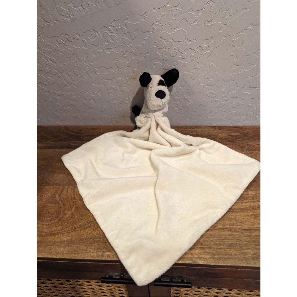 Jellycat Bashful Black Cream Soother Puppy Dog Baby Security Blanket